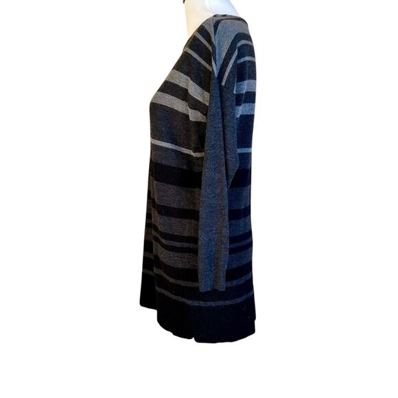 Eileen Fisher oversized striped merino wool tunic sz xs - Picture 2 of 5